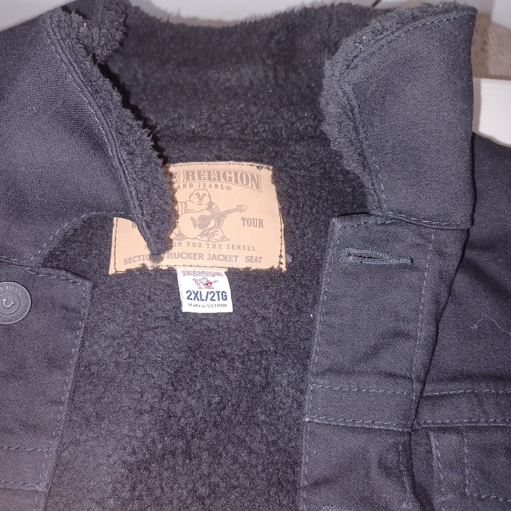 True Religion Black Trucker Jacket
